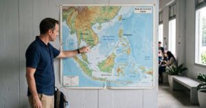 Carte détaillée de l'Asie du Sud-Est avec pays, capitales et frontières — asie sud est carte