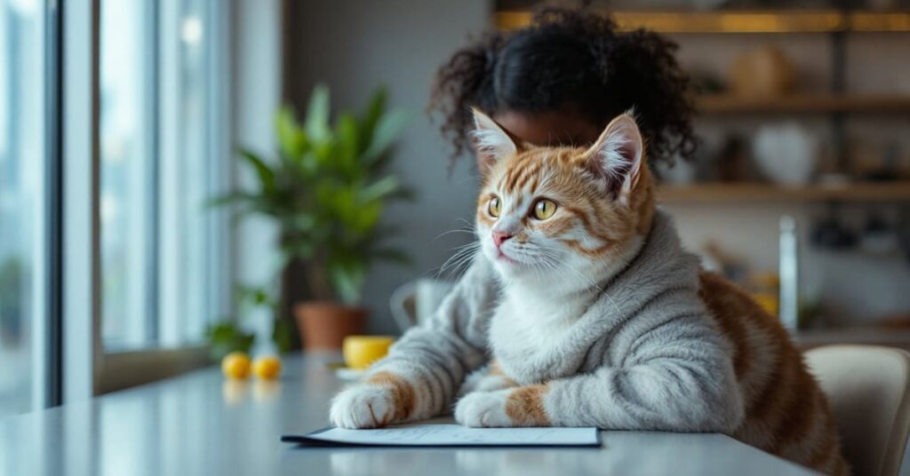 Chat de dessin animé emblématique, personnage animé coloré et expressif sur fond neutre